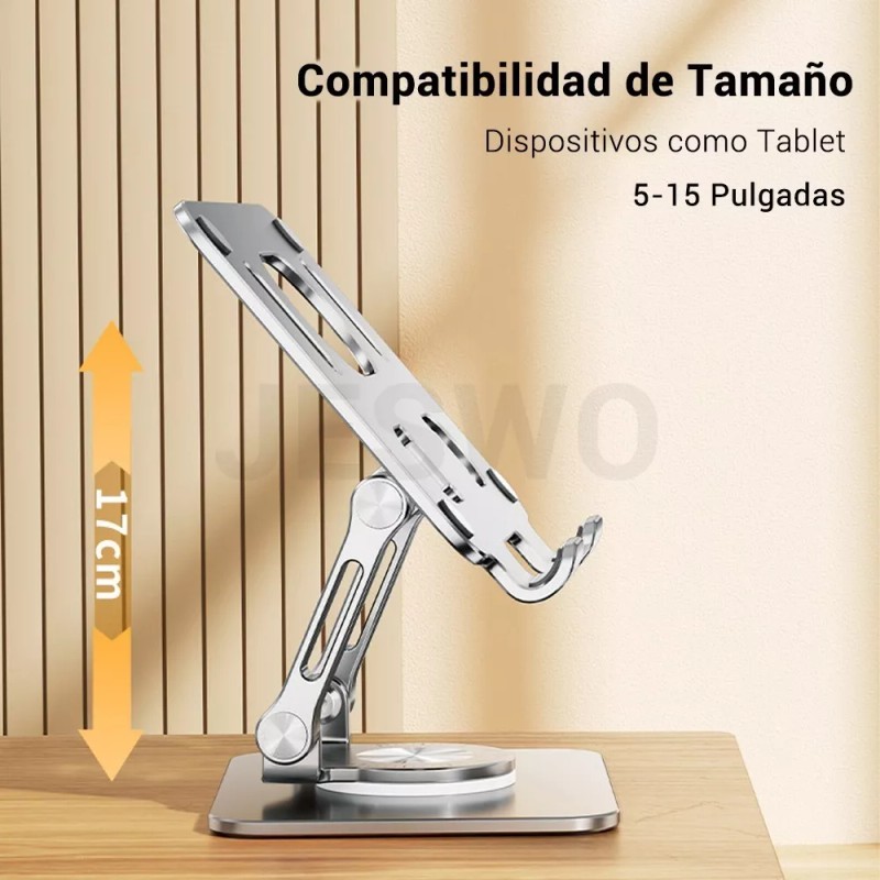 Jeswo Base De Soporte Ajustable Plegable Giratorio 360 Para Tablet