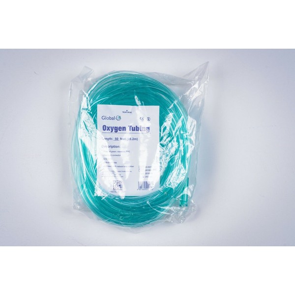 Global Oxygen Supply Adult 50ft Tubing Style Green 2050G-50 NEW 1 - 50 FT