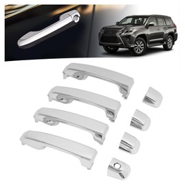 JMTAAT Exterior Door Handle Compatible with 2010-2020 Lexus GX460 Toyota 4Runner Replacement for 69211-60090 69210-60100 Silver Chrome Outside Handle Kit Front Rear Left Right
