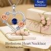 SLIACETE Love Heart Birthstone Necklaces for Women 925 Sterling Silver