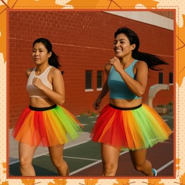 Vicenpal 6 Set Thanksgiving Tutu Turkey Trot Tutu Holiday Running Thanksgiving Skirt for Women Costume Adult Fall Cosplay Party Sport Walking Event Accessories