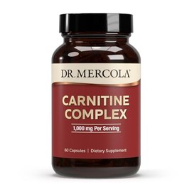 Dr. Mercola Complejo de carnitina suplemento dietético, 60 cápsulas (30 porciones), 1.000 mg por porción, apoya la salud mitocondrial y la vitalidad, sin OMG, sin gluten, sin soja