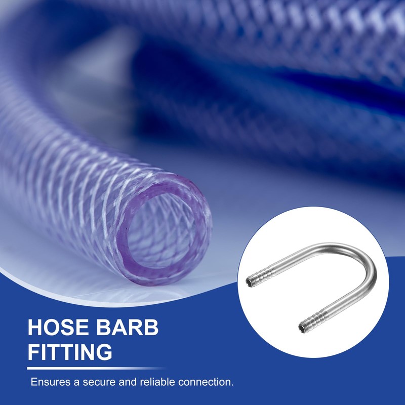 PATIKIL 2pcs 1/4" (6mm) x 1/4" (6mm) Hose Barb Fitting