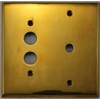 Unlacquered Polished Brass 2 Gang Combo Wall Plate - 1