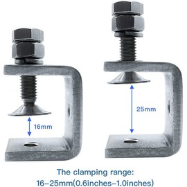 4Pcs Stainless Steel C Clamps Mini 16-25Mm for Mounting, Heavy Duty Woodworking U Clamp Set Tiger Clamp Tools with Stable Wide Jaw Opening & Protective Pads for Welding/Carpenter