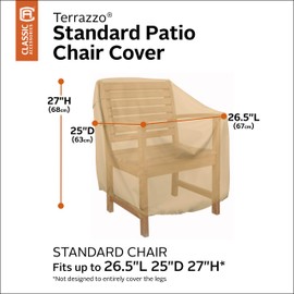 Classic Accessories Terrazzo Water-Resistant 26.5 Inch Patio Chair Cover, Outdoor Chair Covers