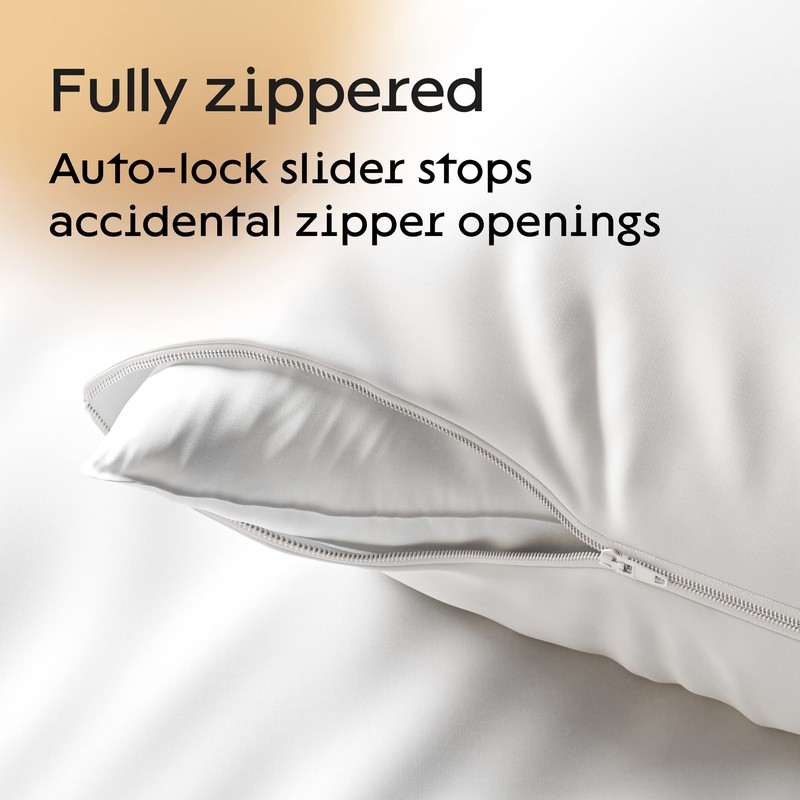 Niagara 2 Pack Standard Pillow Protectors with Zipper, Premium Cotton