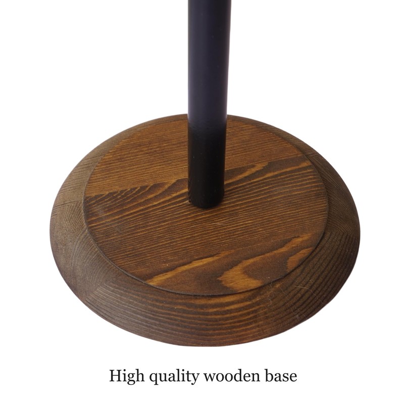 Rustic Hand-Carved Wooden Bird Paper Towel Holder - Freestanding Detachable