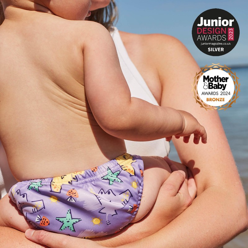 Bambino Mio Reusable Swim Nappy 2 Pack, Splash & Bubbles,