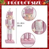 Pink White Wooden Christmas Nutcracker 30cm Soldier Ornaments,Christmas Tree Decorations