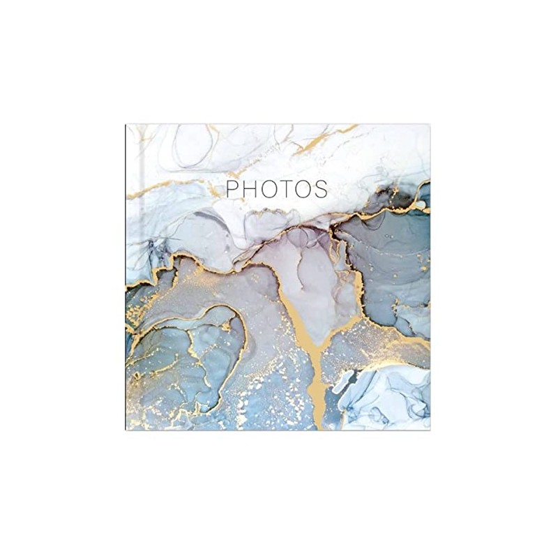 Picture This Grey & Gold Marble Design Photo Album Holds
