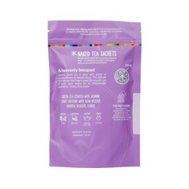 Two Leaves and a Bud Jasmine Green Tea, Whole Leaf Green Tea in Eco-Friendly Unwrapped Sachets, Resealable Bag, Dried with Jasmine Petals, 50 Sachets (Pack of 1)