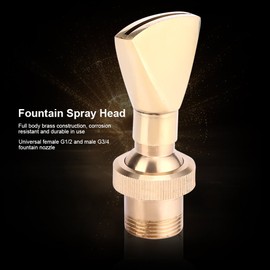 Hongzer Fountain Nozzle, 1/2 Inch DN15 and 3/4 Inch DN20 Fan Shaped Brass Fountain Nozzle Sprinkler Spray Head, Fountain Accessories