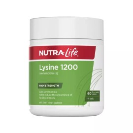 NutraLife Lysine 1200mg 60 Tablets Nutra-Life Essential Amino Acid