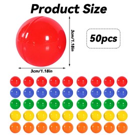 Pack of 50 Lottery Balls, 3 cm Lottery Balls, Lot Balls, Balls for Parties, Filling Colourful Bingo Balls, Fillable Balls Ornament Without Number, Plastic Balls for Filling for Family Games, Party