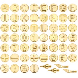 56 Pieces Wood Burning Tip Letter Wood Burning Tip Set Including Alphabet Number Symbol for Wood Burner Craft DIY Embossing Carving Wood Burning