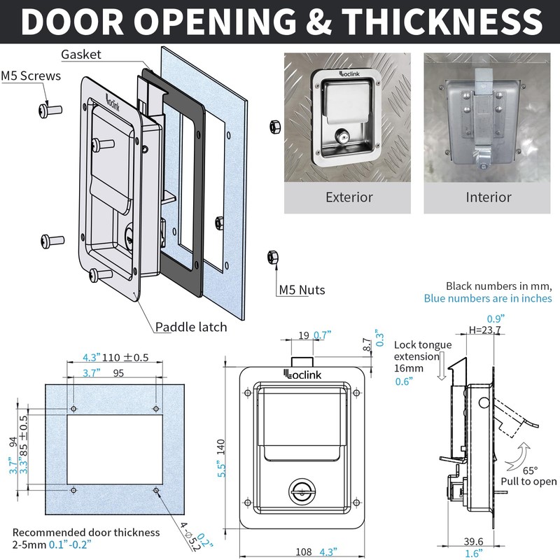 Loclink Truck Tool Box Lock Replacement kit, 2PCS Stainless Steel