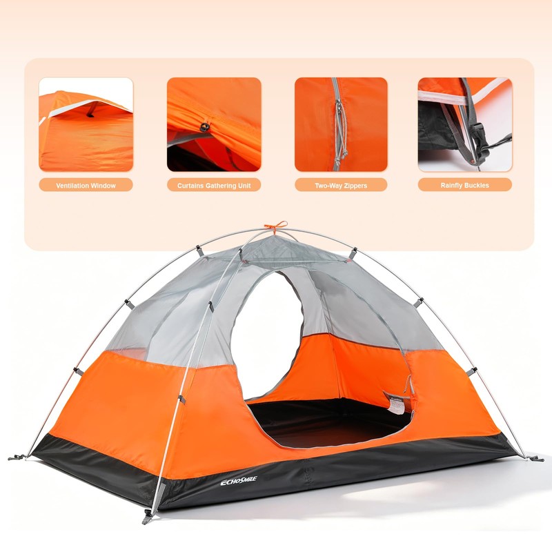 EchoSmile Lightweight Backpacking 2 Person Tent Waterproof Camping Tent