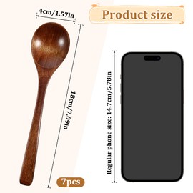 7 Stück Kaffeelöffel Aus Holz, 18 cm Honiglöffel, Langstieliger Holzlöffel zum Umrühren, Honiglöffel aus Hartholz zum Kochen