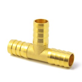 Metaland Brass 3/4" Barbed Tee Fitting 3 Way T Shape Adapter with Hose Clamps