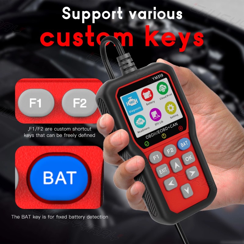 CHUSYYRAY OBD2 Scanner YM319 Universal Car Engine Fault Code Reader,