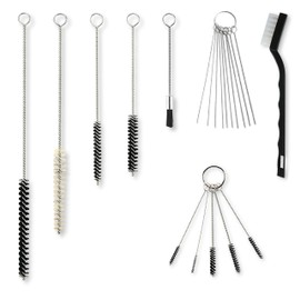 17 Piece Nylon Mini Cleaning Brush Set - Metal Straws, Airbrush, Spray Gun, Humming Bird Feeders, Coffee Machine, Tubing, Pipe