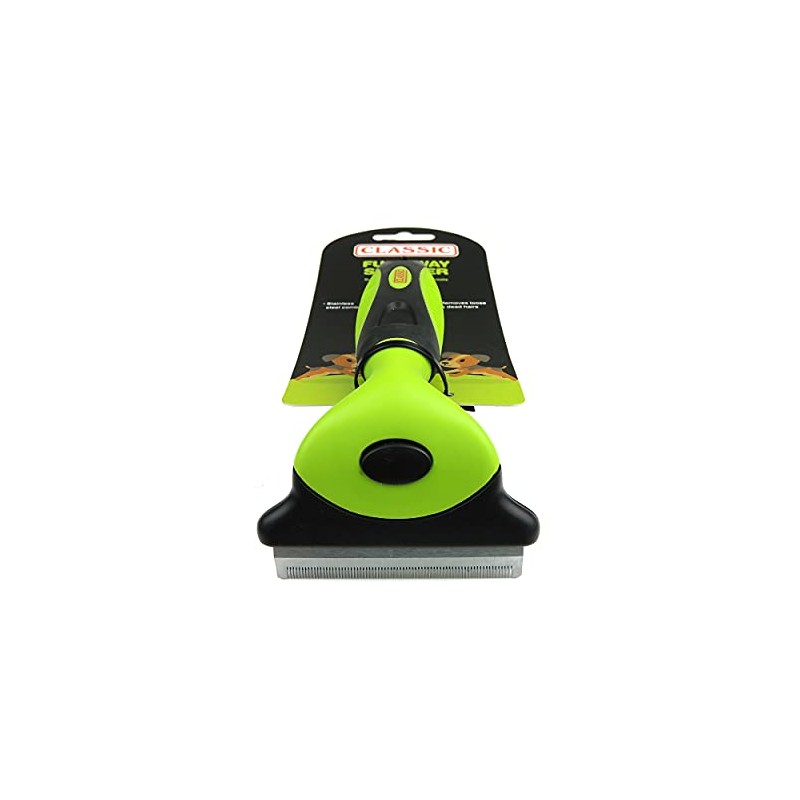 CLASSIC Pet Grooming De-Shedder for Dogs - Large, Green