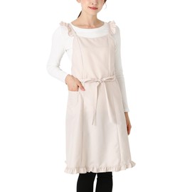 Francfranc French Mini Ruffle Full Apron, Beige