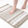 PiccoCasa Extra Soft Chenille Bath Mat 43 x 61cm, Bone