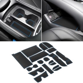 SENSHINE Cup Holder Insert for Acura RDX Accessories 2019 2020 2021 2022 2023 2024 Center Console Liner Door Pocket Slot Mats Anti Dust Cup Holder Liners Pad Premium Custom Interior 18PCs Set (Blue)