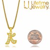 LIFETIME JEWELRY Small Initial Cubic Zirconia Letter Necklace Chain 24k