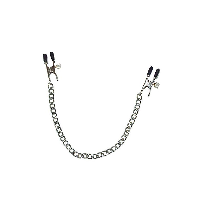 Lange Brustkette mit Abgreifklemmen silber