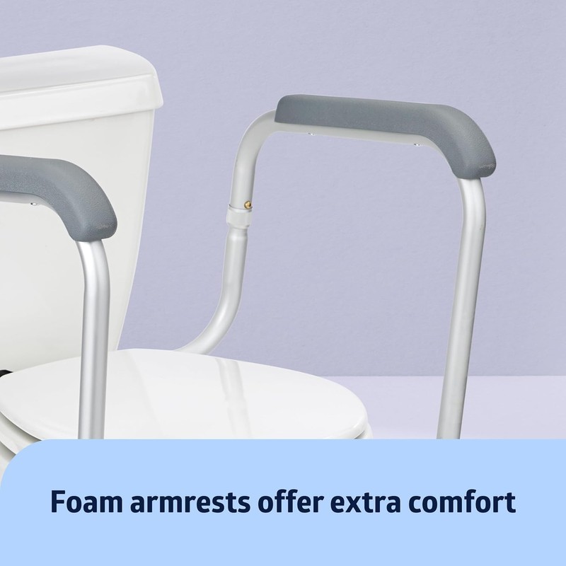 Foldable Toilet Safety Rail with Adjustable Height – Universal Fit