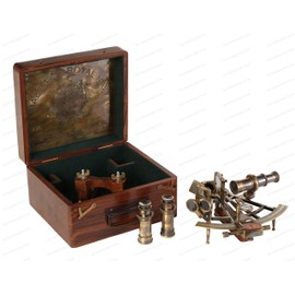 US HANDICRAFTS 8 Inch Maritime Antiques Marine Captain Sextant - Brass Nautical Sextant