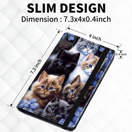 BEOTIWAD Checkbook Cover with Cute Cats Pattern Premium Leather Check Book Holder Wallet with RFID Blocking Function for Men and Women