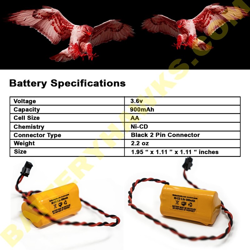 ELB B001 ELBB001 ELB-B001 AA900MAH 3.6v 900mAh Exit Sign Emergency
