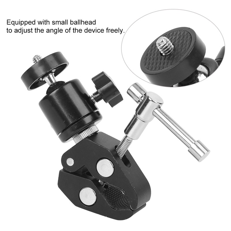 Metal Adjustable Video Camera Large Super Clamp Ballhead Hot Shoe