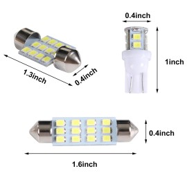 carauto2000 20pcs LED Interior Lights Bulbs Kit Car Trunk Dome License Plate Lamps 6000K