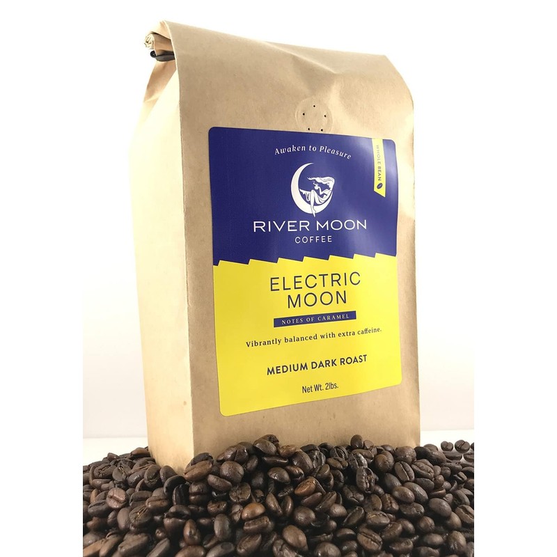 River Moon Coffee, Electric Moon High Caffeine Coffee, Whole Beans,