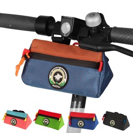 Vortika - Bolsa para manubrio de bicicleta, cesta delantera para bicicleta, impermeable, bolsa pequeña para manubrio de bicicleta, para niños, niñas, hombres, mujeres, morado y café