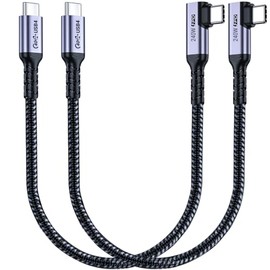 SUMPK 30cm USB 4 Kabel rechtwinklig [2 packs], 240W USB C Kabel, 40Gbps Hochgeschwindigkeits-Datenübertragung mit einzelnem 8K oder Dual 4K Display Video Dispaly