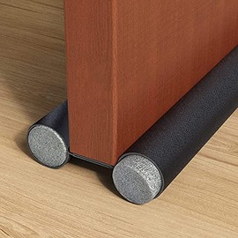 Protector y Guardapolvo para Puerta, Tapón de Aire para Debajo de La Puerta, Impermeable, Ajustable con Bloqueo de Ruido, Tope para Puerta de Bajo Puerta, Diseño de Doble Borde (1, Negro)