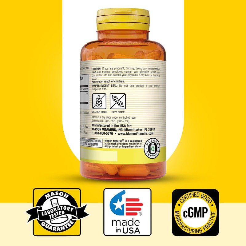 MASON NATURAL Whole Herb Ginger 500 mg, 2 Month Supply,