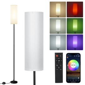 Frideko Floor Lamps for Living Room, Dimmable Colors Temperature & Brightness, 68.11" Modern Floor Lamp Remote, Tall Standing Lamps for Living Room Bedroom Office, White Lampshade 9W RGB Smart Bulb