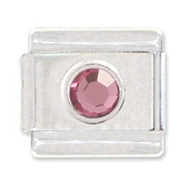 Clearly Charming October Round Birth Month Italian Charm Bracelet Link