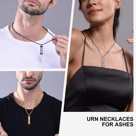 Richsteel Black Memorial Ashes Urn Keepsake Made of 316L Stainless Steel as a Memory Keepsake of Loved Pet and People, Stainless Steel