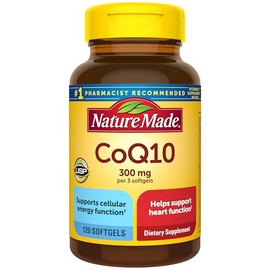 Nature Made CoQ10 300mg per 3 Softgels, CoQ10 Supplement for Heart Health and Antioxidant Support, 120 Softgels