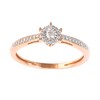 DZON Sterling Silver with Rose Gold Plating 1/8 CT TDW Diamond Promise Ring for Women(I-J, I2)