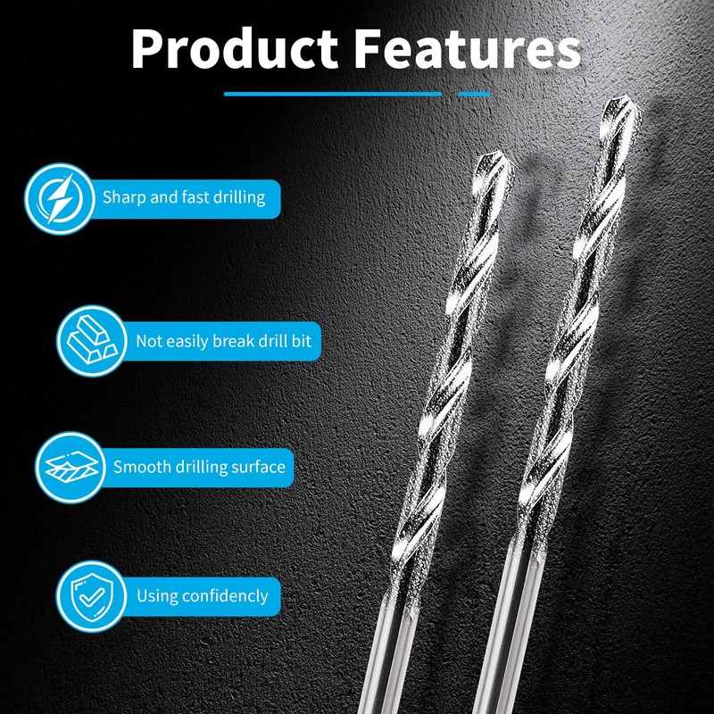 FOCMKEAS 5 Pcs 2.5mm Diamond Drill Bit for Glass, Tile