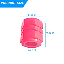 KHGUZ 12PCS Luminous Car Tire Valve Stem Caps, Fluorescent Leakproof Auto Tire Air Valves Stem Cover, Illuminated Vehicle Tire Air Caps Protector, Universal for RV, SUV, Truck (Pink)